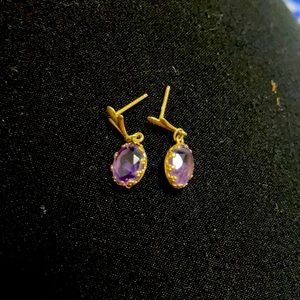 Beautiful Purple Gem/Stone Purple  Ear Rings